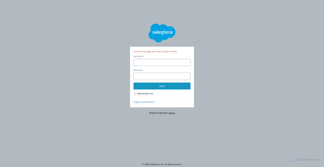 Security scan screenshot of https://roadie.my.site.com