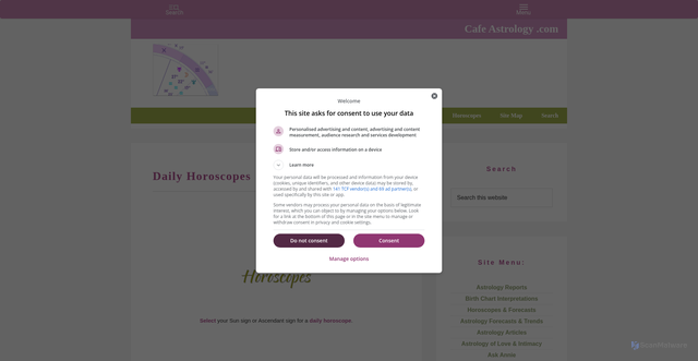 Security scan screenshot of https://cafeastrology.com/sundailyhoroscopes.html