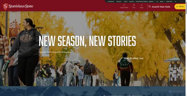 Security scan screenshot of https://www.csustan.edu/