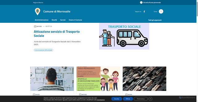 Security scan screenshot of https://www.comune.morrovalle.mc.it/