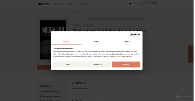 Security scan screenshot of https://www.nomos-elibrary.de/10.5771/9780810885059.pdf