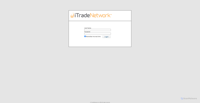 Security scan screenshot of https://www.procurement.itradenetwork.com