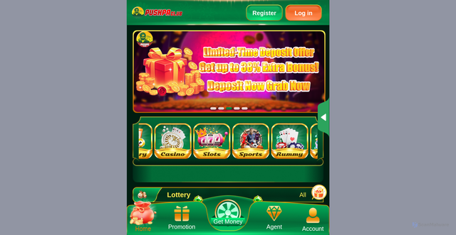 Security scan screenshot of http://pushpa0nu7a.cc/