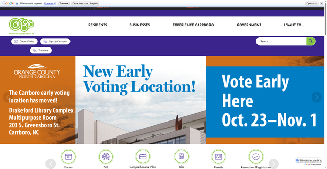 Security scan screenshot of http://townofcarrboronc.gov/