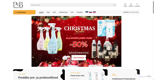 Security scan screenshot of https://probiootiline.ee/