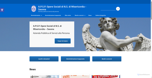 Security scan screenshot of https://operesociali.it/