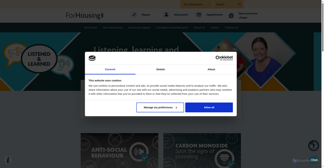 Security scan screenshot of https://www.forhousing.co.uk