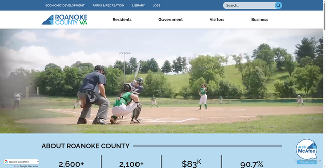 Security scan screenshot of https://roanokecountyva.gov/