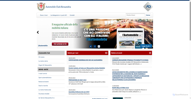 Security scan screenshot of https://alessandria.aci.it/
