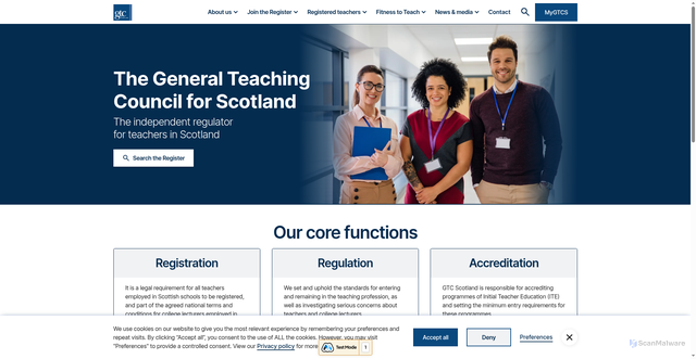 Security scan screenshot of https://www.gtcs.org.uk/