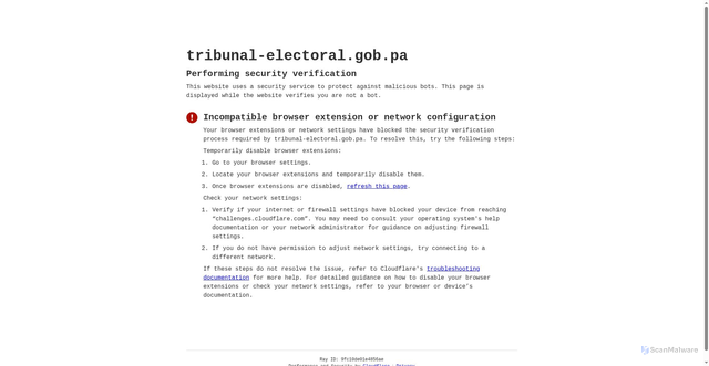 Security scan screenshot of https://tribunal-electoral.gob.pa