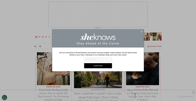 Security scan screenshot of https://sheknows.com