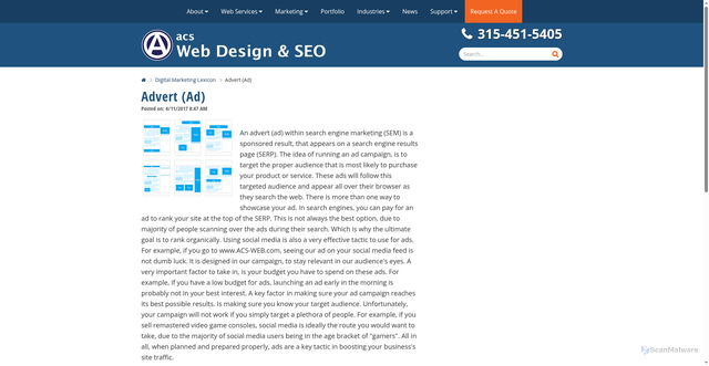Security scan screenshot of https://acs-web.com/digital-marketing-lexicon/search-engine-marketing-terms/advert-ad/