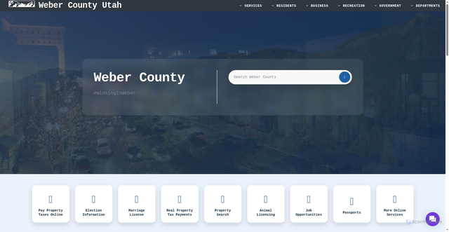 Security scan screenshot of https://webercountyutah.gov/