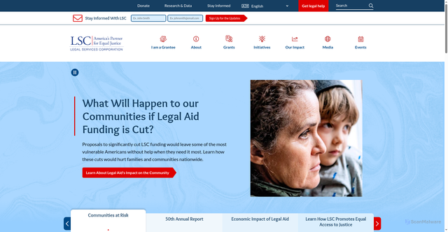 Security scan screenshot of https://www.lsc.gov/