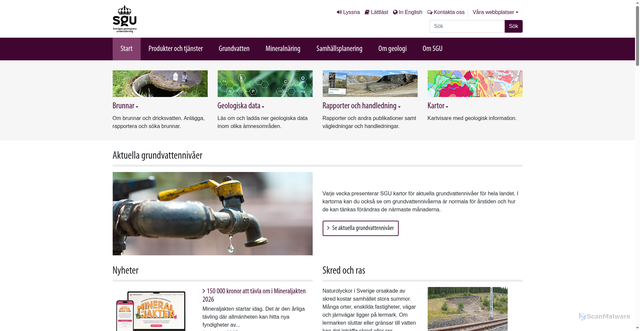 Security scan screenshot of https://www.sgu.se/
