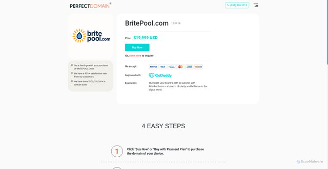 Security scan screenshot of https://britepool.com