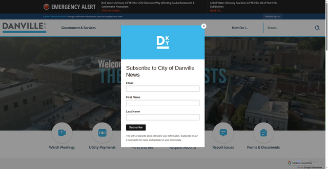 Security scan screenshot of https://www.danvilleky.org/