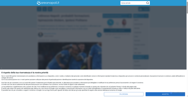 Security scan screenshot of https://www.areanapoli.it/campionato/udinese-napoli-probabili-formazioni_615496.html