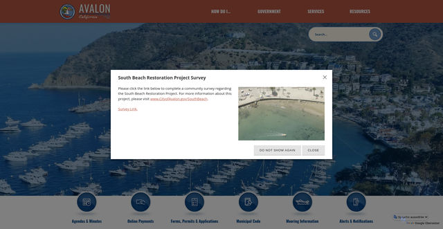 Security scan screenshot of https://cityofavalon.gov/