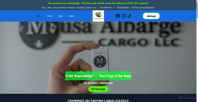 Security scan screenshot of http://mousaalbargecargoservicesllc.com/