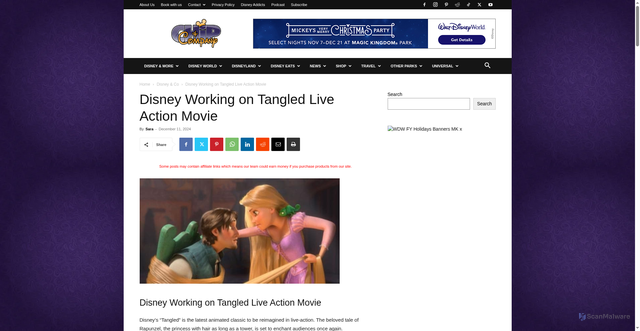 Security scan screenshot of https://chipandco.com/disney-working-on-tangled-live-action-movie-586281/
