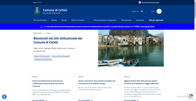 Security scan screenshot of https://comune.cefalu.pa.it/