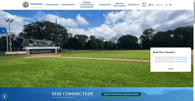 Security scan screenshot of https://ridgefieldct.gov/