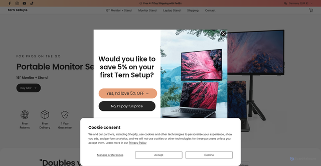 Security scan screenshot of https://ternsetups.com/