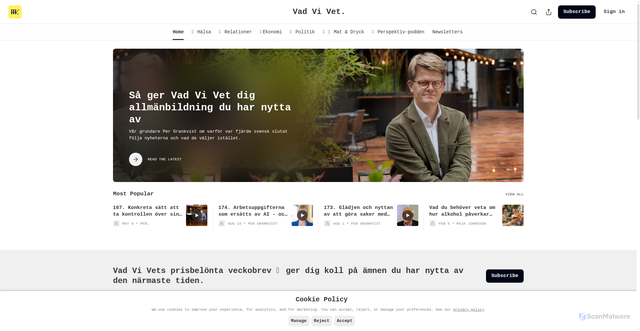 Security scan screenshot of https://vvv.se/