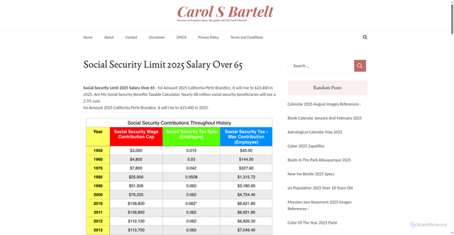 Security scan screenshot of https://carolsbartelts.pages.dev/vzjqm-social-security-limit-2025-salary-over-65-pzmjv/