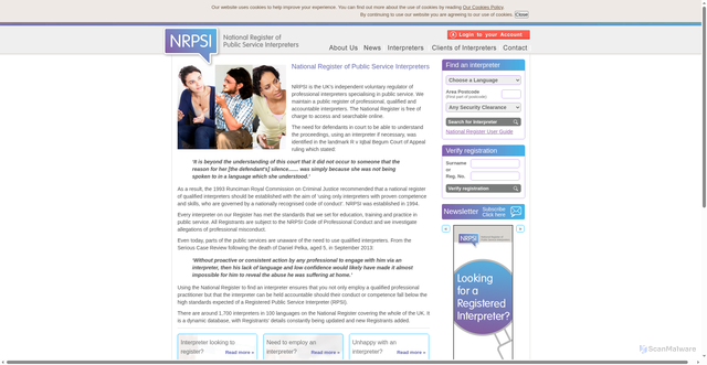 Security scan screenshot of http://www.nrpsi.co.uk