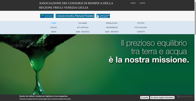 Security scan screenshot of https://www.assoconsorzibonificafvg.it/
