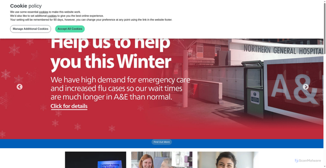 Security scan screenshot of https://www.sth.nhs.uk/