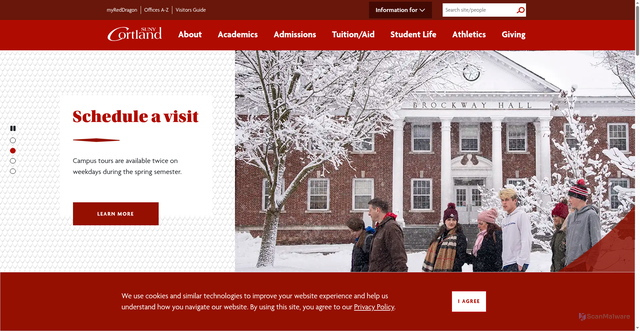 Security scan screenshot of https://cortland.edu