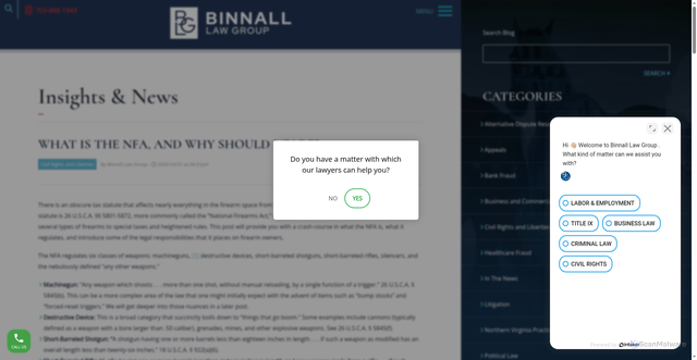 Security scan screenshot of https://www.binnall.com/insights-news/what-is-the-nfa-and-why-should-i-care/