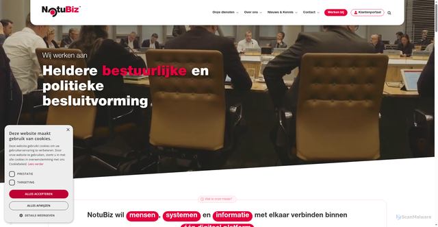 Security scan screenshot of https://notubiz.nl