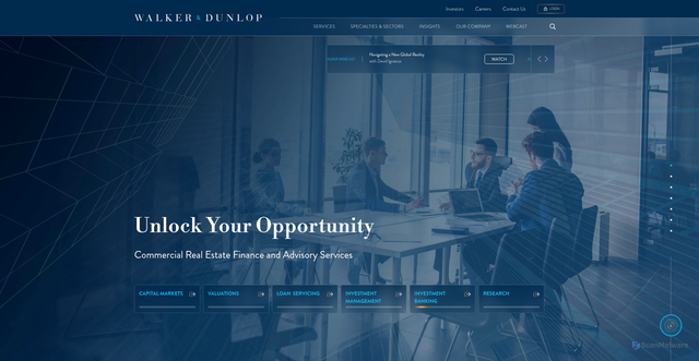 Security scan screenshot of https://insights.walkerdunlop.com