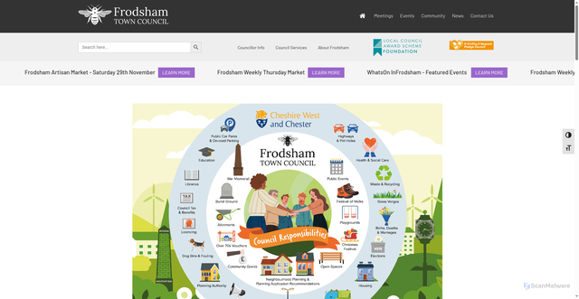 Security scan screenshot of https://frodsham.gov.uk/
