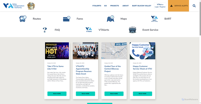 Security scan screenshot of https://www.vta.gov/