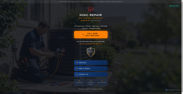 Security scan screenshot of https://hvaccontractorstonypoint.com