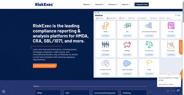 Security scan screenshot of https://riskexec.com