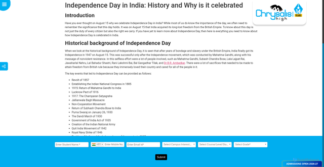 Security scan screenshot of https://chrysalishigh.com/blog/student-corner/independence-day-in-india/