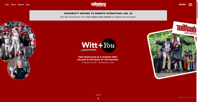 Security scan screenshot of https://www.wittenberg.edu/