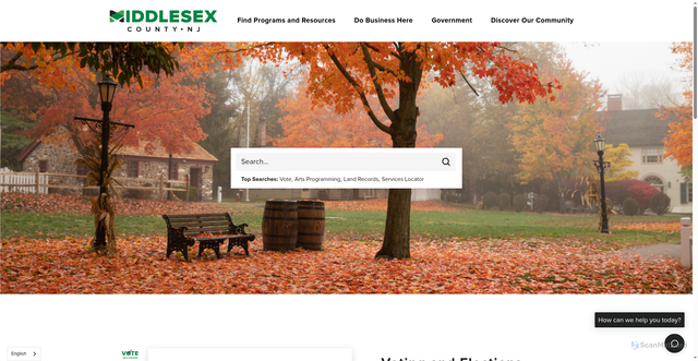 Security scan screenshot of https://www.middlesexcountynj.gov/