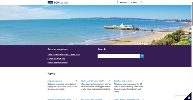 Security scan screenshot of https://bcpcouncil.gov.uk