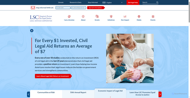 Security scan screenshot of https://www.lsc.gov/