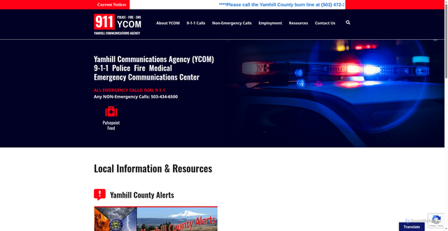 Security scan screenshot of https://www.ycom911.gov/