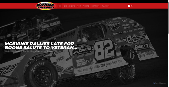 Security scan screenshot of https://www.raceboone.com/