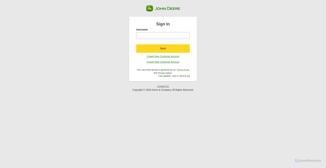 Security scan screenshot of https://servicecenter.deere.com